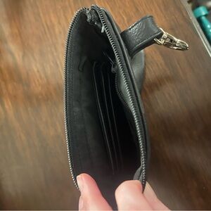 Black Leather belt purse